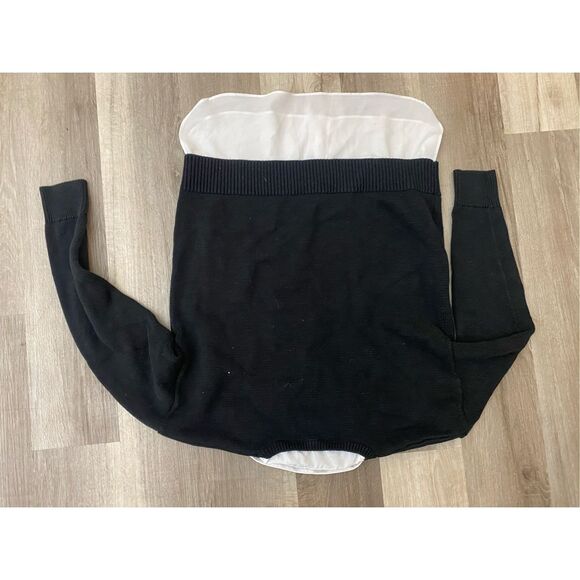 LAUREN Ralph Lauren Layered Cotton Sweater Black, Size Medium, MSRP $110 - Picture 10 of 11